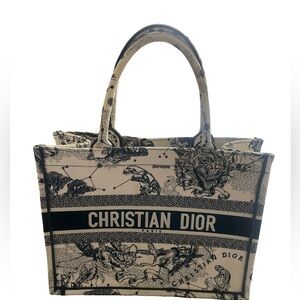 Dior Cream and Black Toile de Jouy Book Tote